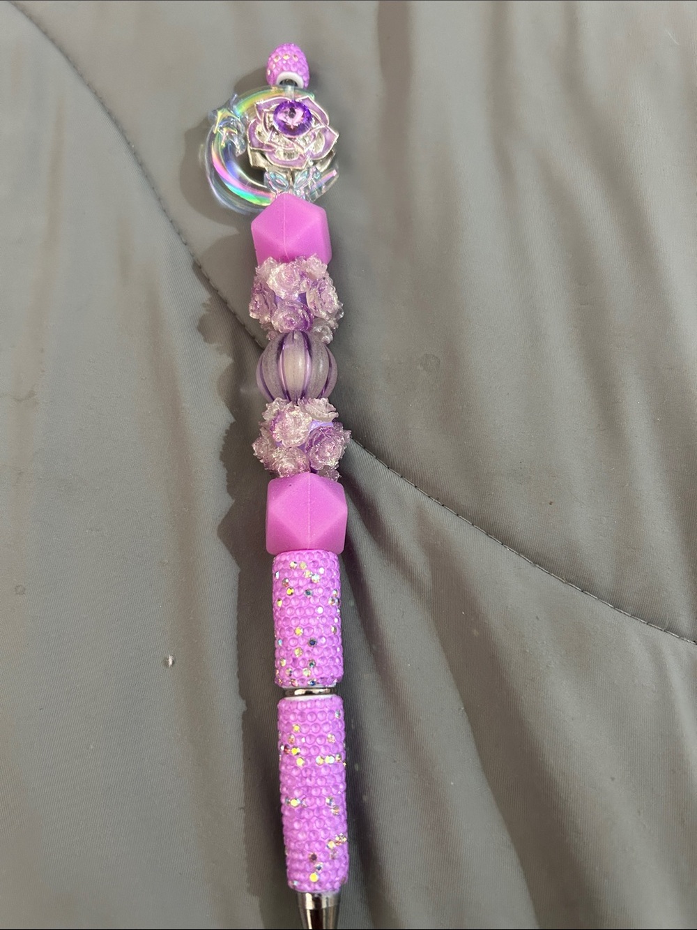 Pink Beaded Charm Pen